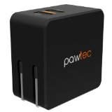 Pawtec Dual 2-Port Foldable Compact USB Travel Wall Charger 5V 42A  21W Apple and Android Smart Circuit Optimized For iPhone iPad Galaxy Smartphones and Tablets with Storage Sleeve for iPhone 6s 6  6s 6 Plus  iPad Pro  iPad Mini iPod LG Samsung Note Power Banks Black