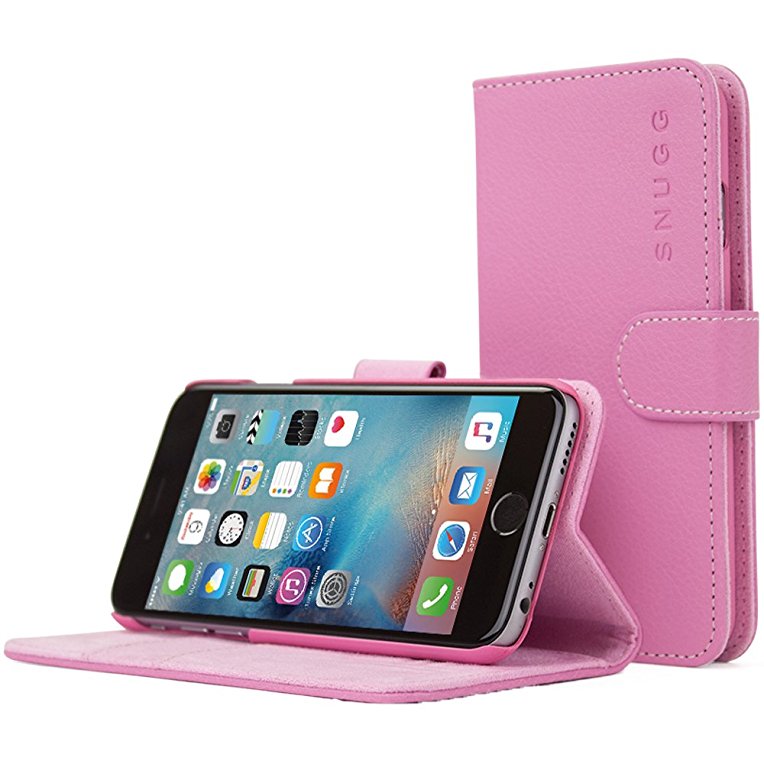 iPhone 6 Case, Snugg - Candy Pink Leather iPhone 6 Flip Case [Lifetime Guarantee] Premium Wallet Phone Cover with Card Slots for Apple iPhone 6