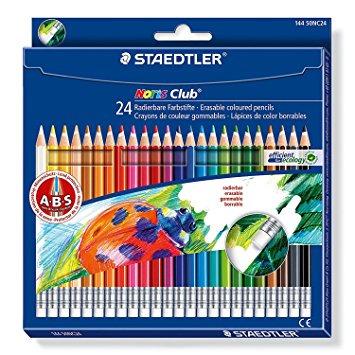 Staedtler 144 50NC24 Noris Club Erasable Colouring Pencils - Assorted Colours, Pack of 24