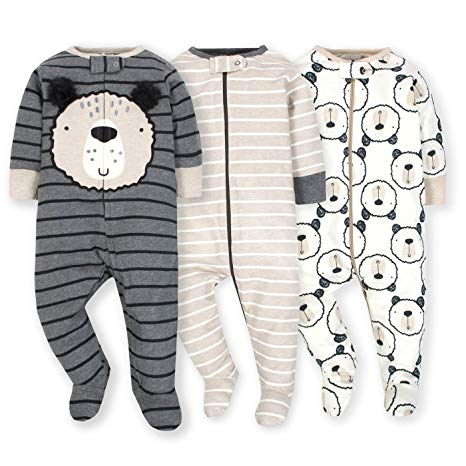 Gerber Onesies Baby Boy Sleep N' Play Sleepers 3 Pack