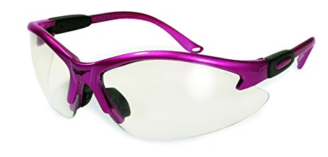 Cougar Safety Glasses, Clear Lens, Hot Pink Frame