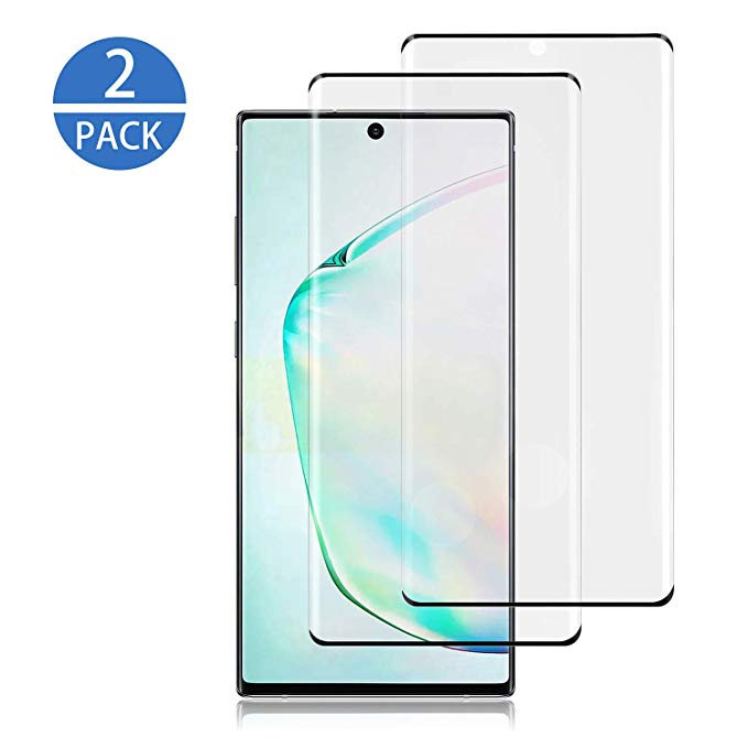 Xawy [2-Pack] for Galaxy Note10 Plus Screen Protector Tempered Glass,[Anti-Fingerprint][No-Bubble][Scratch-Resistant] Glass Screen Protector for Samsung Galaxy Note10 Plus