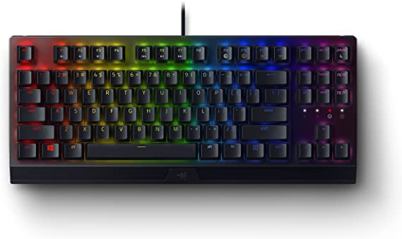 Razer BlackWidow V3 Tenkeyless TKL Mechanical Gaming Keyboard: Yellow Mechanical Switches - Linear & Silent - Chroma RGB Lighting - Compact Form Factor - Programmable Macros - USB Passthrough