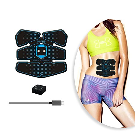 Abdominal Muscle Toner ABS Belt Workout Equipment Portable Fit Toning Belt Wireless Muscle Exercise for Home/Office Support Men&Women