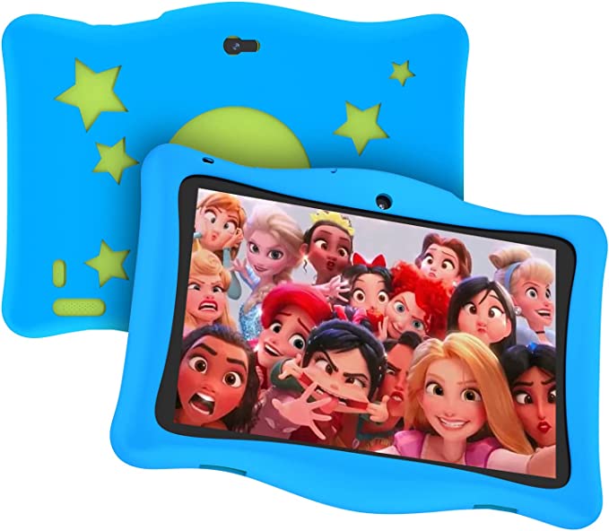 SGIN Kids Tablet 10 inch, Android 12 Tablet for Kids, 32GB ROM 2GB RAM, Parental Control APP, 5000mAh, Dual Camera, Kids Learning Tablet, Toddler Tablet with Case, Blue
