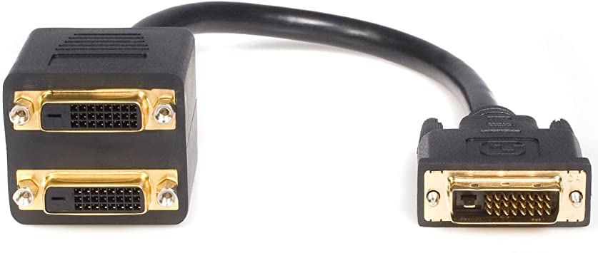 StarTech.com 1ft DVI Splitter Cable - M / F - DVI-D to 2x DVI-D Dual Video Splitter for Your Split Screen Computer Monitor (DVISPL1DD)