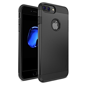 Trianium Protanium Case for iPhone 7 Plus, iPhone 6s Plus, iPhone 6 Plus [GXD Impact Gel] Heavy Duty Covers Extreme Protection Shock-Absorption TPU Cases with Hard Back Frame - Black