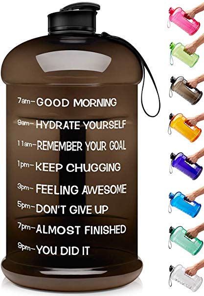 Venture Pal Large 128oz/74oz Leakproof BPA Free Fitness Sports Water Bottle with Motivational Time Marker to Ensure You Drink Enough Water Throughout The Day