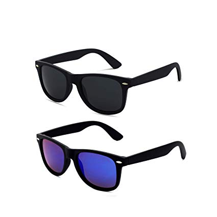 LINVO Classic Brand Design 80's Retro Style Polarized Sunglasses for Men Women