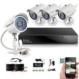 Funlux 8CH Surveillance Security Camera System QR Code Quick View 960H DVR with 4 Night Vision IR-Cut Built-in 700TVL Weatherproof High Resolution Outdoor Surveillance Cameras No Hard Drive