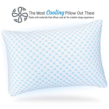 Nestl Bedding Heat and Moisture Reducing Ice Silk and Gel Infused Memory Foam Pillow - Queen - 1 Pack