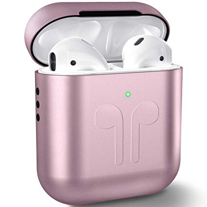 Kekilo Metal Airpods 2 Case 2019 Newest Full Protective Skin Cover Accessories Kits Compatible Airpods Wireless Charging Case Ultra Lightweight Dustproof Scratchproof Case for Apple Airpods 2 Charging Case (Wireles Charge Edition, Rose Gold)