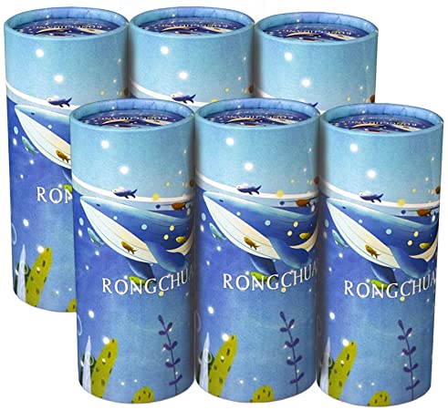 RONGCHUANG Facial Tissue 6 Packs, 120 Count Tissues Per Tube Portable Cylinder Box Roll for Office Car Home(Sea)