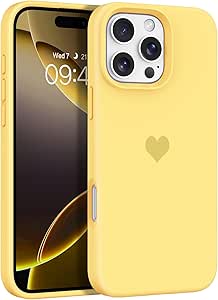 BENTOBEN Compatible with iPhone 16 Pro Phone Case for iPhone 16 Pro Magnetic Case, Compatible with Magsafe Slim Silicone Soft Rubber Bumper Shockproof Protective Girl Women Boy Men Cover, Lemon/Yellow