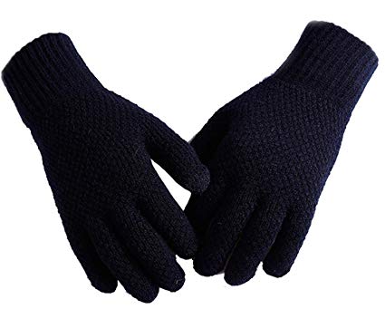 Woogwin Womens Winter Touchscreen Gloves Mens Wool Knit Fleece Lined Warm Gloves