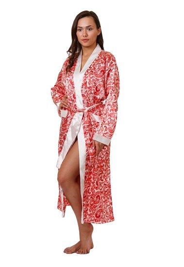 Womens Paisley Print Satin Robes 5 Color Choices Up2date Fashion Style Gwnf-18