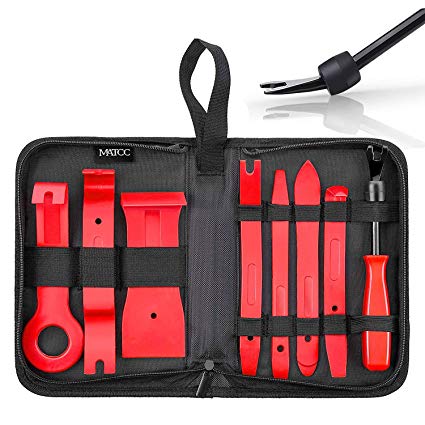 MATCC 8pcs Car Panel Removal Tools Trim Removal Tool Set Nylon for Car Door Panel Dash Audio Radio Removal Installer and Repair Pry Tools Kits with Fastener Remover Storage Bag