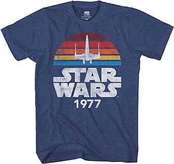 STAR WARS 1977 Logo Rainbow X-Wing Men's Adult T-Shirt