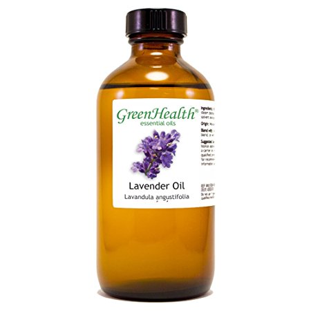 Lavender – 8 fl oz (237 ml) Glass Bottle w/ Cap – 100% Pure Essential Oil – GreenHealth