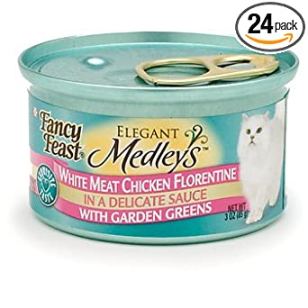 Fancy Feast Elegant Medleys White Meat Chicken Florentine Adult Canned Cat Food in Sauce, Case of 24