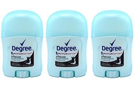 Degree Motion Sense Ultra Clear Black   White Antiperspirant Deodorant Stick 0.5 Oz Travel Size (Pack of 3)