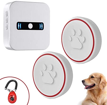 Daytech Dog Bell for Potty Training Wireless Doggie Door Bell for Dog Puppy Training Sliding Door/Go Outside (2 Buttons)