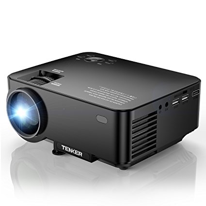 TENKER Upgrade 2000 Lumens LCD Mini Projector, Portable Home Theater Projector Support 1080P HDMI USB SD Card AV VGA for TV Laptop Game iPhone Andriod Smartphone Includes HDMI Cable, Black