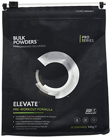 BULK POWDERS ELEVATE, Pre Workout Supplement, Orange & Mango - 540g