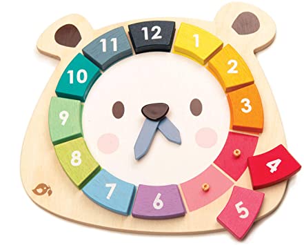 Tender Leaf Toys Bear Colours Clock - Wooden Block Teaching Clock