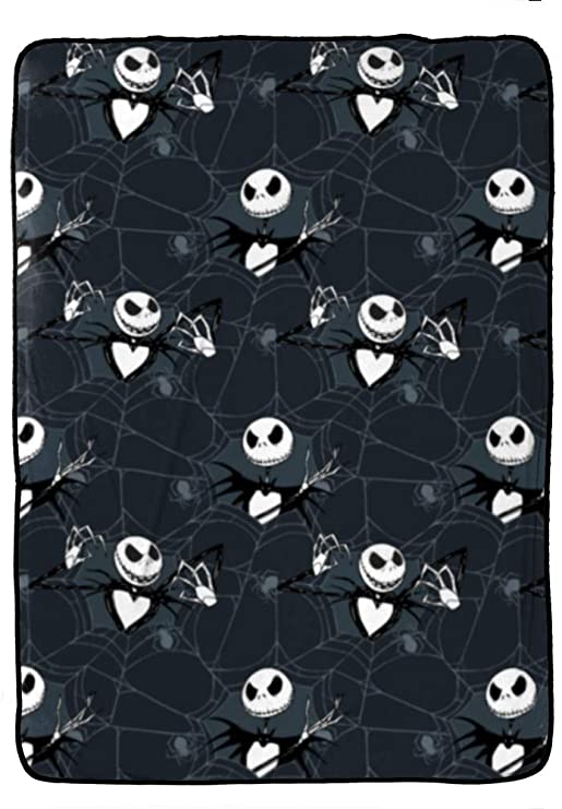 Jay Franco Disney Nightmare Before Christmas Blanket - Measures 62 x 90 inches, Kids Bedding Features Jack Skellington - Fade Resistant Super Soft Fleece (Official Disney Product)