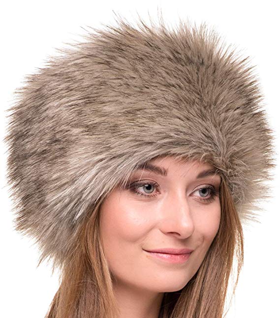 Futrzane Russian Faux Fur Hat for Women - Like Real Fur - Comfy Cossack Style