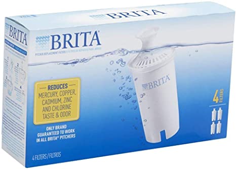 Brita Standard Replacement Filters for Pitchers and Dispensers - BPA Free - 4 Count