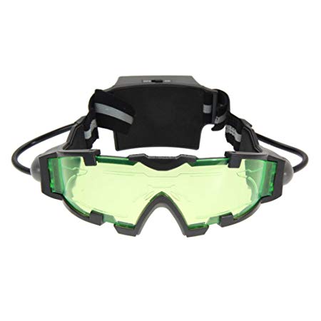 Alloet New Dust-proof Adjustable Elastic Band Night Vision LED Goggles Glasses Eye Shield for Night Activities