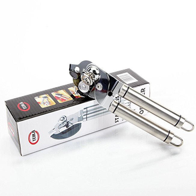 CoZroom Manual Can Opener - Stainless Steel, Safety Smooth Edge No Sharp Cuts, Minimal Hand Effort Required