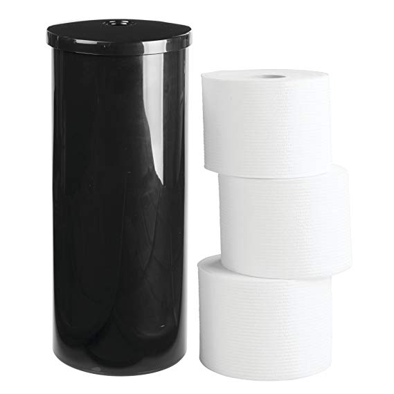 InterDesign UNA Free Standing Toilet Paper Holder for Bathroom - Black