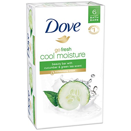 Dove Go Fresh Beauty Bar Soap, Cool Moisture, 6 Count