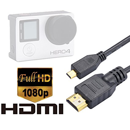 Luxebell High Speed HDMI HD Video Cable for Gopro Hero 4 Black Silver 3  3 and Sjcam Sj4000 Sj5000 - 5feet/1.5m