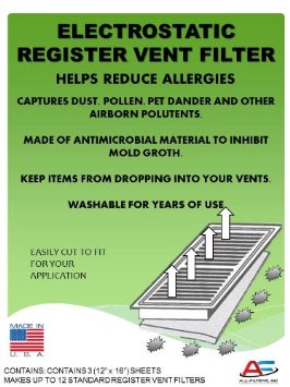 Washable Electrostatic Register Vent Air & Dust Filters