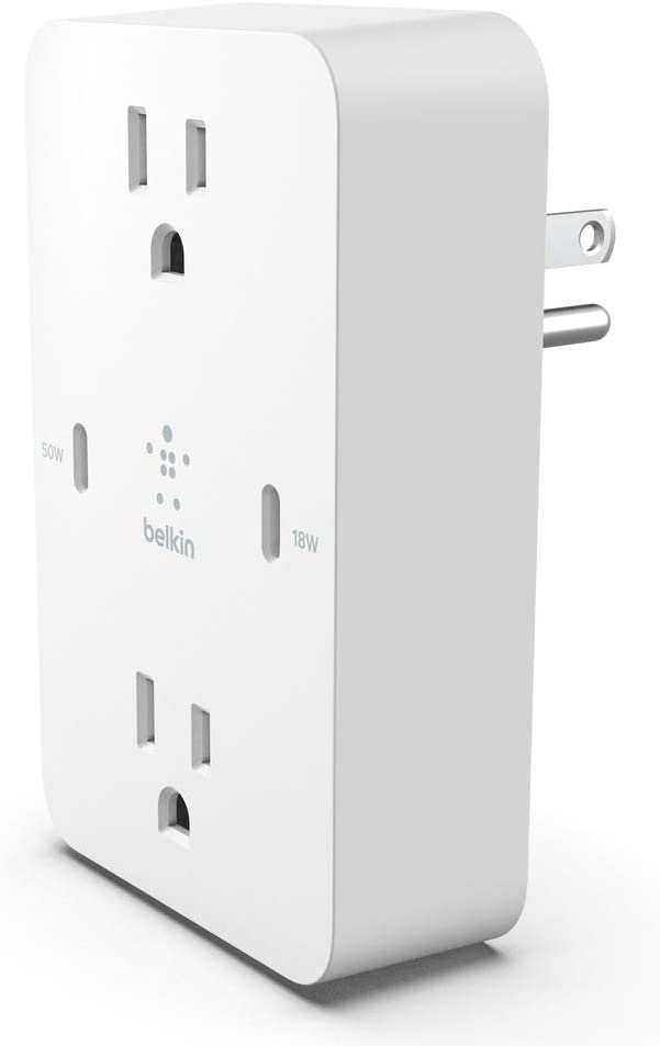 Belkin Boost↑Charge Pro Fast Charging Wall Charger 2X AC Sockets, 2X USB-C Charging Ports Up to 68W Combined Fast Charging Power with GaN Technology (WCZ001)