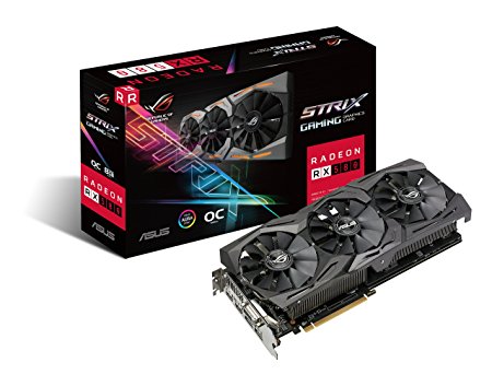 ASUS ROG-STRIX-RX580-O8G-GAMINGOC Edition GDDR5 DP HDMI DVI VR Ready AMD Graphics Card