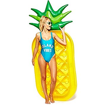 AMGlobal Pineapple Float, Pool Floats, Inflatable Pineapple Pool Float Raft, Summer Outdoor Pool Floats, Giant Floatie Lounge Toy For Adults, Kids For Fun