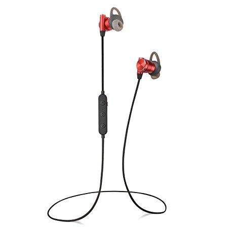 CM-7 Bluetooth Headphones Wireless Earbuds IPX4 Sweatproof Sports Earphones for Running Exercise Gym (Redheat)