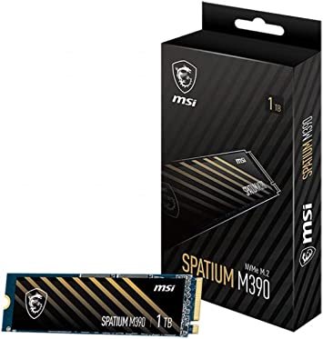 MSI SPATIUM M390 NVMe M.2 1TB Internal Gaming SSD PCIe Gen3 up to 3300MB/s 3D NAND Up to 1200 TBW