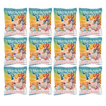 Unicorn Poop Marshmallow Candy 12 Pack Party Supplies Bag Favors for Kids