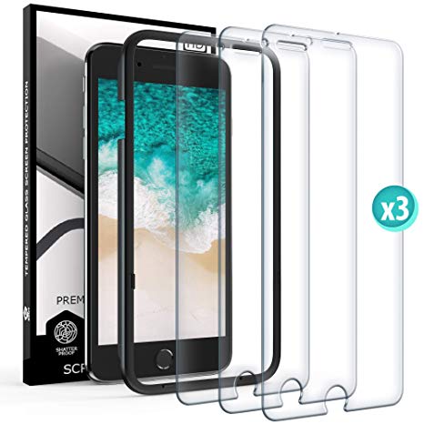 Screen Protector for iPhone 8 - iPhone 7 - iPhone 6S - iPhone 6 - Film Tempered Glass Scratch Resistant Impact Shield Glass Case Friendly Anti Fingerprint