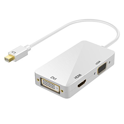 [1080p] Thunderbolt to HDMI VGA DVI Adapter, 3 in 1 Mini Displayport Converter for Macbook, iMac, Macbook Air, Mac book Pro, Microsoft Surface Pro & Pro 1 2 3 4, Thinkpad Carbon X1 Series