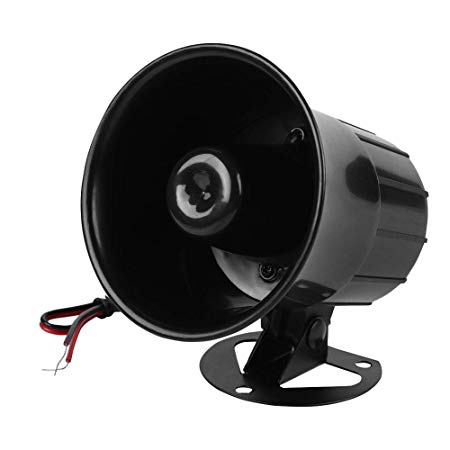 Oumij Alarm Horn ABS Fire-Retardant Burglar Alarm System Widely Used in Alarm Host for Outdoor Security 12 V 115bB ，The Installation Height of 2.5 Meters or More Black
