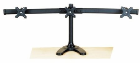 Triple Monitor Stand Free Standing Curved Arm