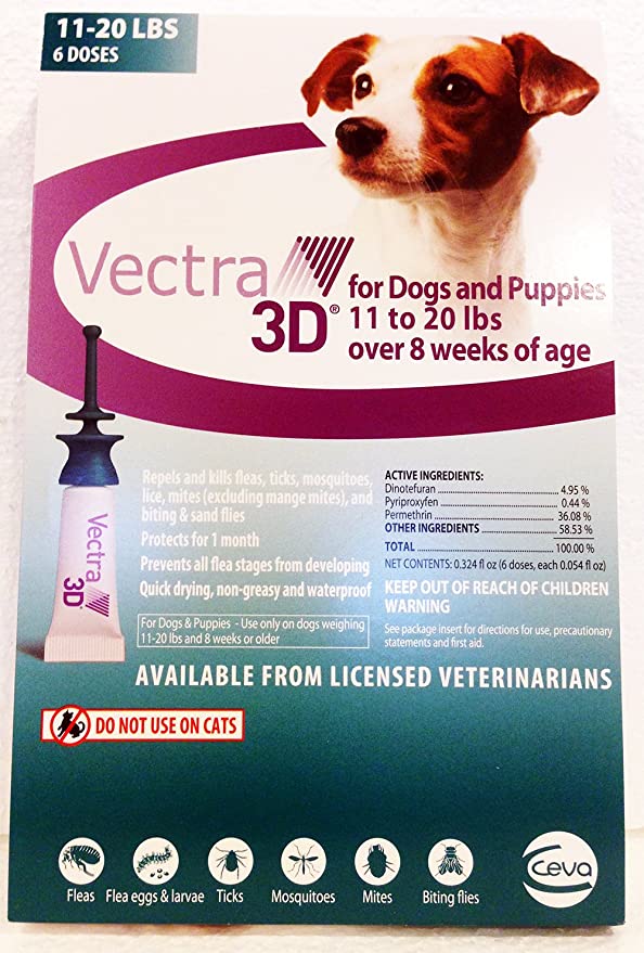 VECTRA 3D Teal for Medium Dogs 11-20 Pounds (6 Doses)