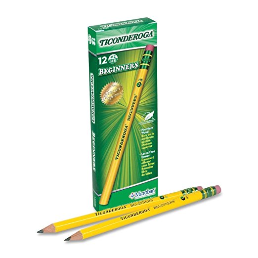 Dixon Ticonderoga Beginners Primary  Pencils, #2, Yellow,  Box of 12 (13308)
